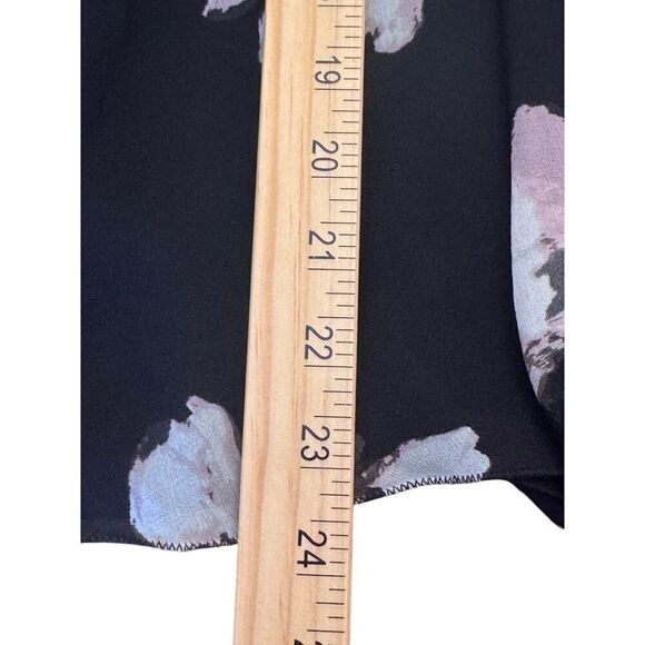 🌸 KATE SPADE Madison Ave Collection Floral Ruffle Blouse S Black Pink Chiffon - Picture 8 of 10